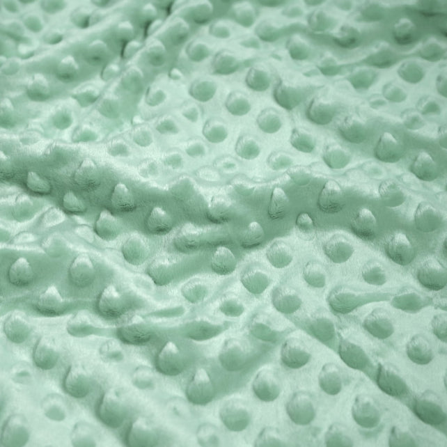 Tissu Minky A Pois Premium 380g/m² - Vert Sauge