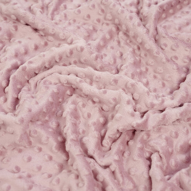 Tissu Minky A Pois Premium 380g/m² - Vieux Rose Pastel