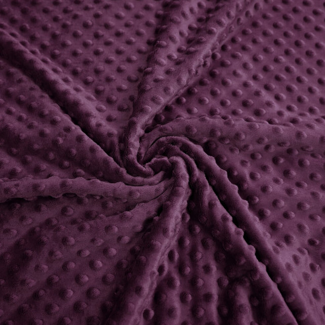 Tissu Minky A Pois Premium 380g/m² - Violet Raisin Bordeaux