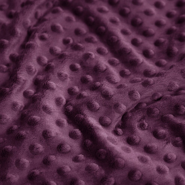 Tissu Minky A Pois Premium 380g/m² - Violet Raisin Bordeaux