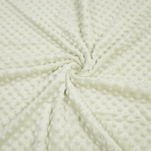 Tissu Minky A Pois Premium 380g/m² - Beige