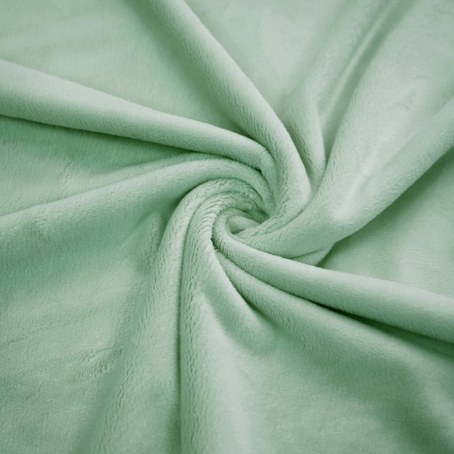 Tissu Minky Lisse Vert Sauge | Premium | Laize 1m55