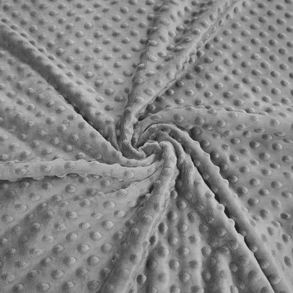 Tissu Minky A Pois Premium 380g/m² - Gris Anthracite - PopCoton