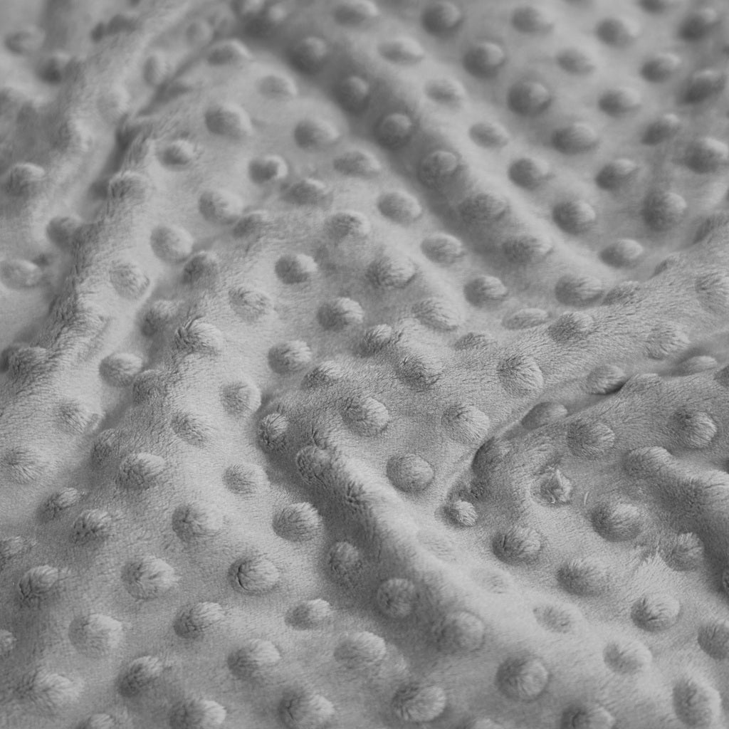 Tissu Minky A Pois Premium 380g/m² - Gris Anthracite - PopCoton