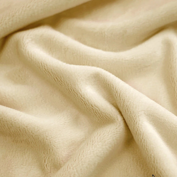 Coton Minky Lisse Crème Banane | Premium | 1m x 1m60
