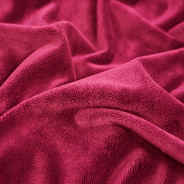 Tissu Minky Lisse Rose Cerise | Premium | Laize 1m55