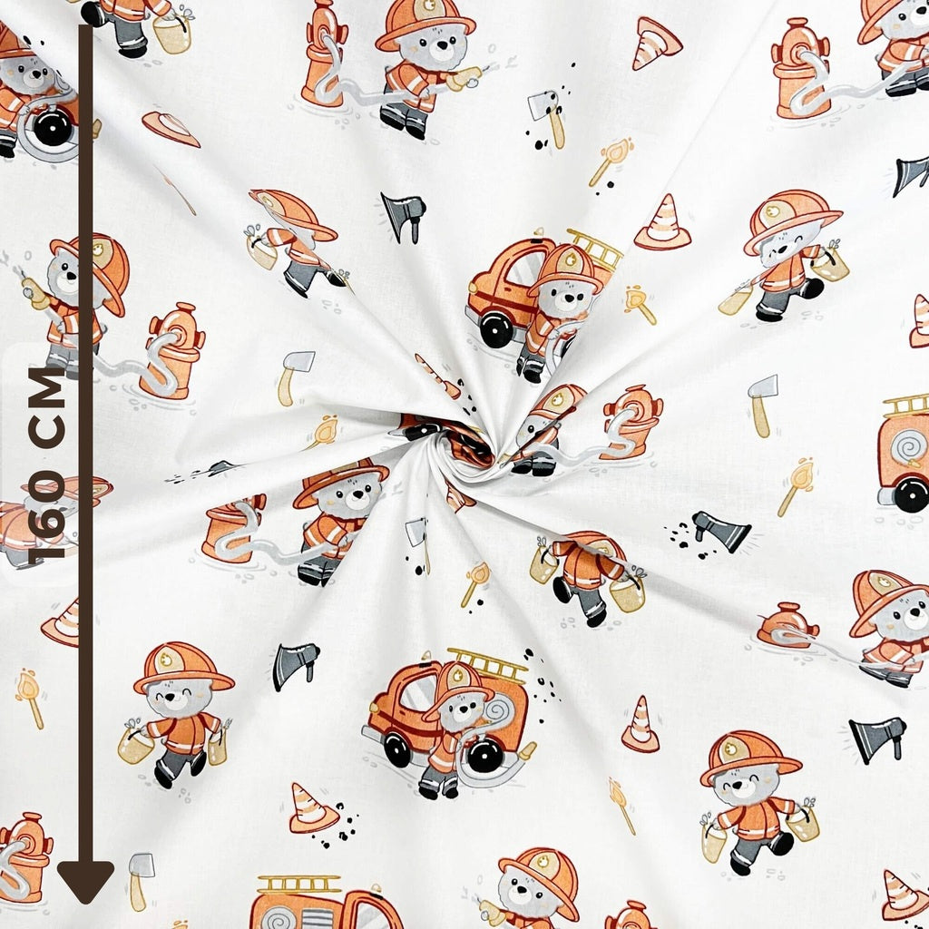 Ourson Pompier Fond Blanc | 1m x 1m60