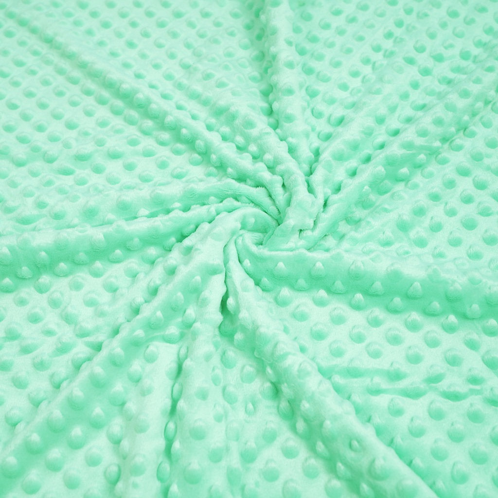 Tissu Minky A Pois Premium 380g/m² - Vert Menthe