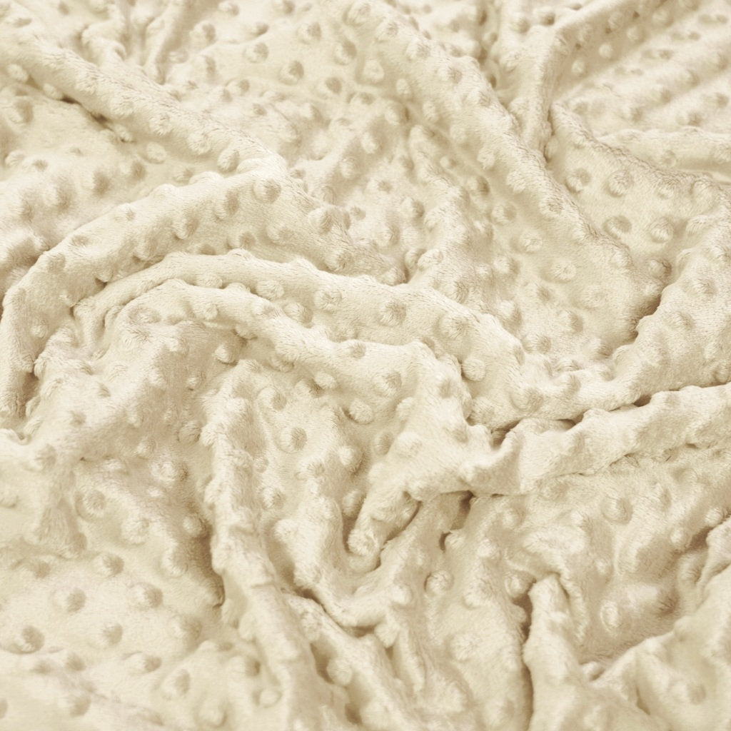 Tissu Minky A Pois Premium 380g/m² - Beige Perle Crème