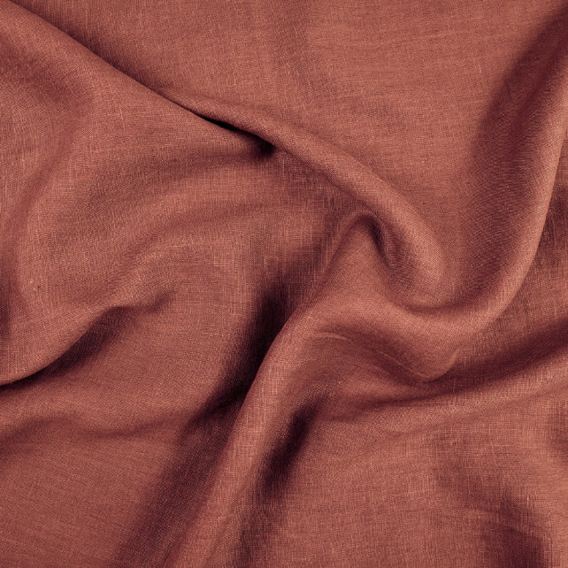 Tissu 100% Lin Lavé | Rouge Brique Stonewashed | 190gr/m² Laize 1m45