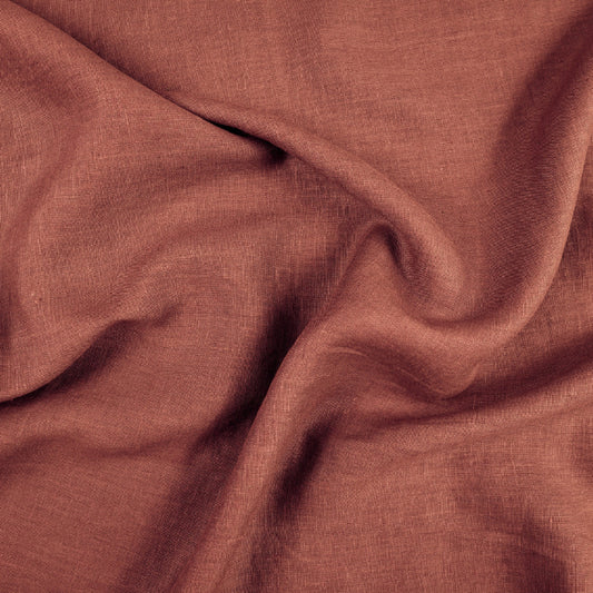 Tissu 100% Lin Lavé | Rouge Brique Stonewashed | 190gr/m² Laize 1m45