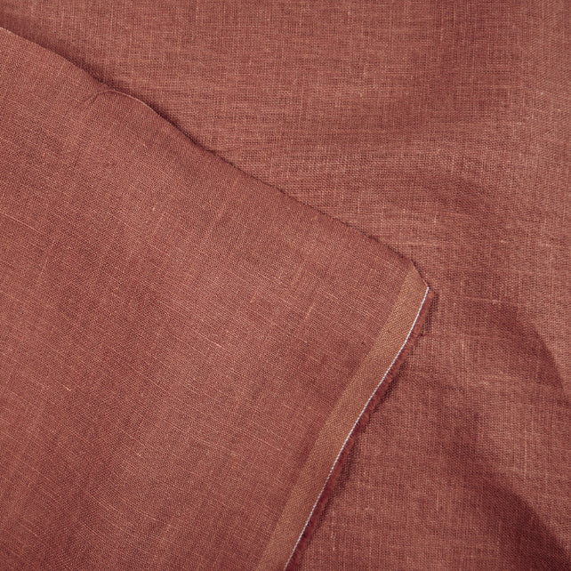 Tissu 100% Lin Lavé | Rouge Brique Stonewashed | 190gr/m² Laize 1m45