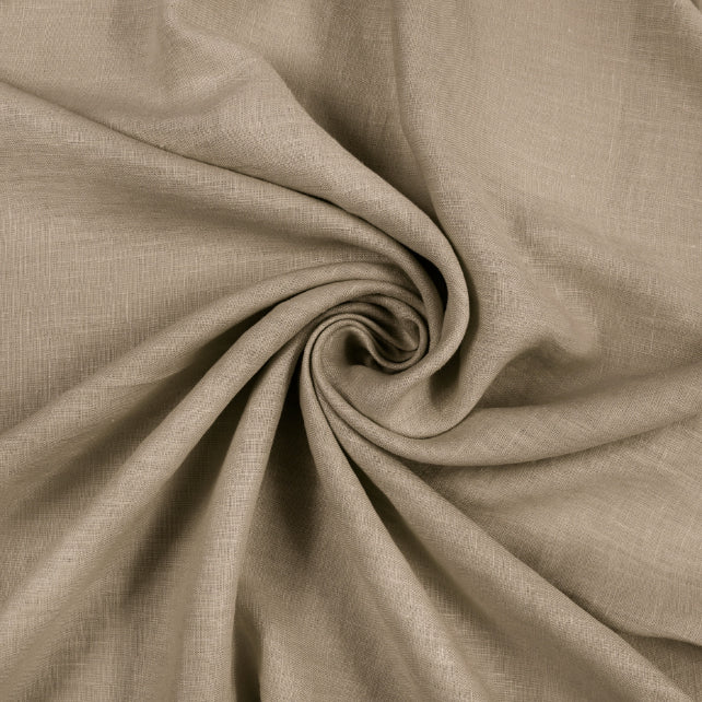 Tissu 100% Lin Lavé | Beige Foncé Stonewashed | 190gr/m² Laize 1m45