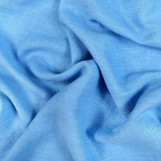 Tissu 100% Lin Lavé | Bleu Stonewashed | 190gr/m² Laize 1m45