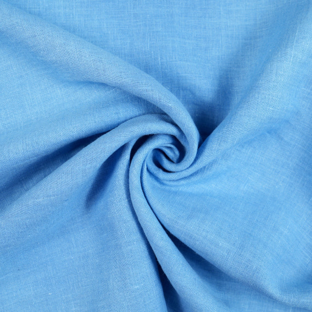 Tissu 100% Lin Lavé | Bleu Stonewashed | 190gr/m² Laize 1m45