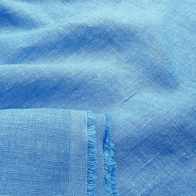 Tissu 100% Lin Lavé | Bleu Stonewashed | 190gr/m² Laize 1m45