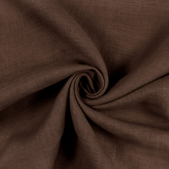 Tissu 100% Lin Lavé | Brun Cacao Stonewashed | 190gr/m² Laize 1m45