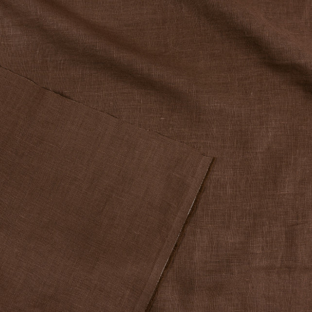 Tissu 100% Lin Lavé | Brun Cacao Stonewashed | 190gr/m² Laize 1m45
