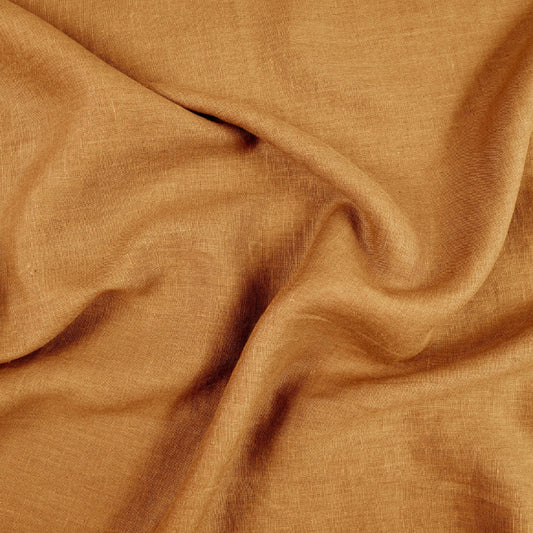 Tissu 100% Lin Lavé | Citrouille Stonewashed | 190gr/m² Laize 1m45