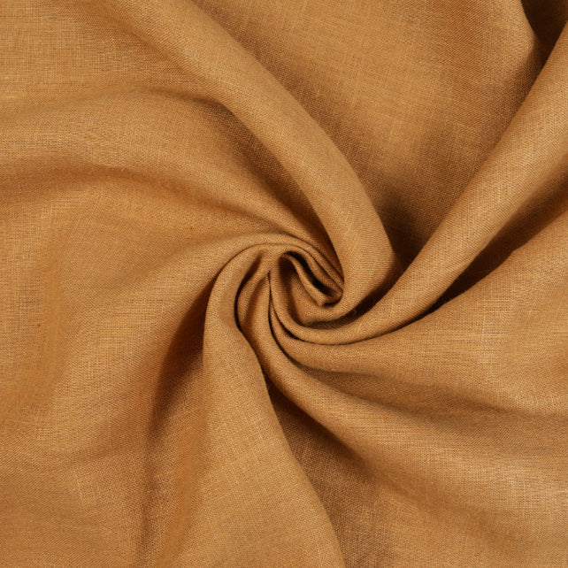 Tissu 100% Lin Lavé | Citrouille Stonewashed | 190gr/m² Laize 1m45