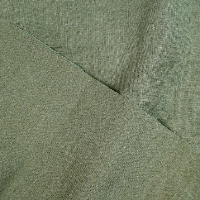 Tissu 100% Lin Lavé | Vert Kaki Stonewashed | 190gr/m² Laize 1m45