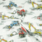 Tissu Coton Engins de Chantier Fond Blanc | Laize 1m60