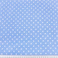 Tissu Coton Petits Pois 4mm Blancs Fond Bleu Clair | Laize 1m60