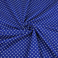 Tissu Coton Petits Pois 4mm Blancs Fond Bleu Navy | Laize 1m60