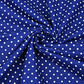 Tissu Coton Petits Pois 4mm Blancs Fond Bleu Navy | Laize 1m60