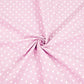 Tissu Coton Petits Pois 4mm Blancs Fond Rose Clair | Laize 1m60