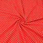 Tissu Coton Petits Pois 4mm Blancs Fond Rouge | Laize 1m60