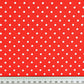 Tissu Coton Petits Pois 4mm Blancs Fond Rouge | Laize 1m60
