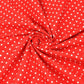 Tissu Coton Petits Pois 4mm Blancs Fond Rouge | Laize 1m60