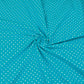 Tissu Coton Petits Pois 4mm Blancs Fond Turquoise | Laize 1m60