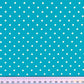Tissu Coton Petits Pois 4mm Blancs Fond Turquoise | Laize 1m60