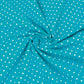 Tissu Coton Petits Pois 4mm Blancs Fond Turquoise | Laize 1m60