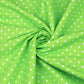Tissu Coton Petits Pois 4mm Blancs Fond Vert Jasmin | Laize 1m60