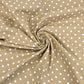 Tissu Coton Petits Pois 7mm Blancs Fond Beige Latte | Laize 1m60