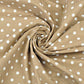Tissu Coton Petits Pois 7mm Blancs Fond Beige Latte | Laize 1m60