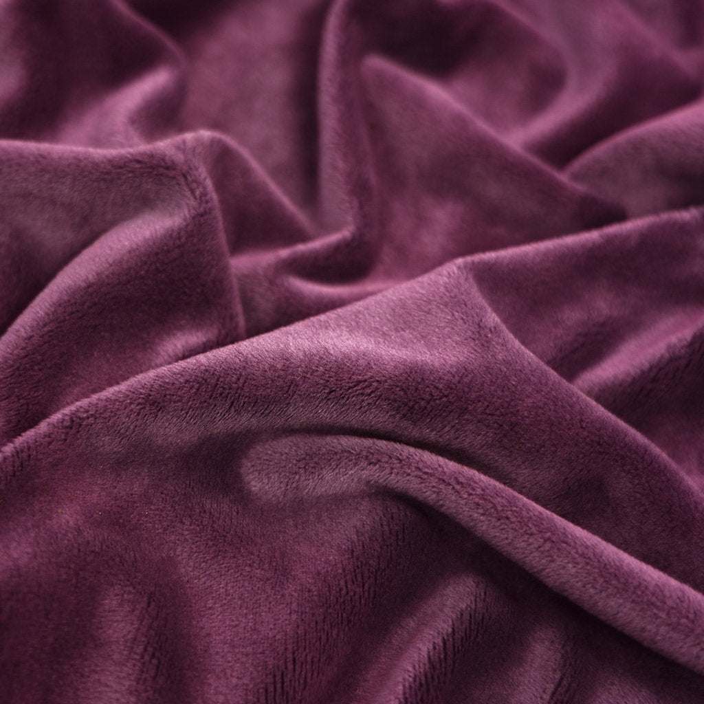 Tissu Minky Lisse Raisin Bordeaux | Premium | Laize 1m55