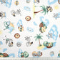 Tissu Coton Animaux de la Mer Fond Blanc | Laize 1m55