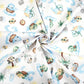 Tissu Coton Animaux de la Mer Fond Blanc | Laize 1m55