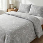 Tissu Coton Contours de Fleurs Gris Clair | Laize 1m55
