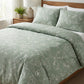 Tissu Coton Contours de Fleurs Vert Olive | Laize 1m55