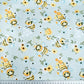 Tissu Coton Abeilles et Fleurs Fond Bleu | Laize 1m55
