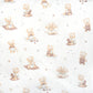 Tissu Coton Baby Ourson Teddy Etoiles Fond Blanc | Laize 1m55