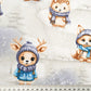 Tissu Coton Animaux de la Forêt Bleu Hiver | Laize 1m55
