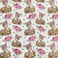 Tissu Coton Biches et Roses Fond Blanc | Laize 1m55