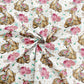 Tissu Coton Biches et Roses Fond Blanc | Laize 1m55