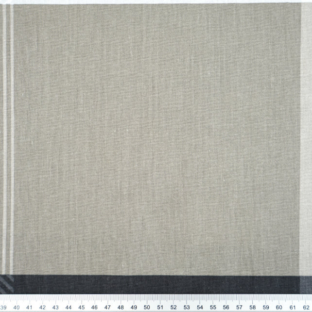 Tissu Coton Géométrique Grands Carrés Gris Brun | Laize 1m55